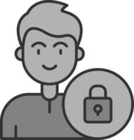 Lock Line Filled Greyscale Icon vector