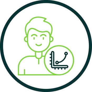 grafico línea circulo icono vector