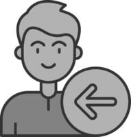 Back Line Filled Greyscale Icon vector
