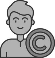 Copyright Line Filled Greyscale Icon vector