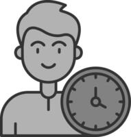 Time Line Filled Greyscale Icon vector