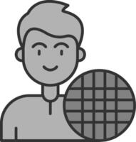 Grid Line Filled Greyscale Icon vector