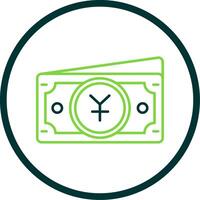 Yuan Line Circle Icon vector