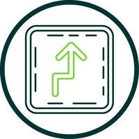 Zigzag Line Circle Icon vector