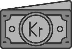 Krone Line Filled Greyscale Icon vector