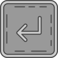 Turn Line Filled Greyscale Icon vector