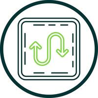 Zigzag Line Circle Icon vector