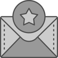 Star Line Filled Greyscale Icon vector
