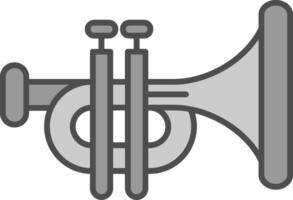 Trumpet Line Filled Greyscale Icon vector