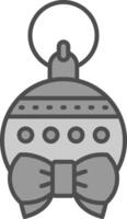 Bauble Line Filled Greyscale Icon vector