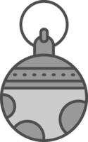 Bauble Line Filled Greyscale Icon vector