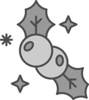 Mistletoe Line Filled Greyscale Icon vector