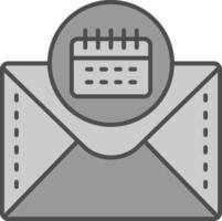 Calender Line Filled Greyscale Icon vector
