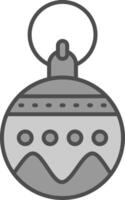 Bauble Line Filled Greyscale Icon vector