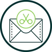 Scissor Line Circle Icon vector