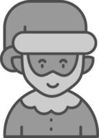 Elfie Line Filled Greyscale Icon vector