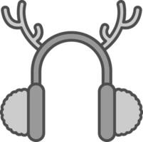 Earmuffs Line Filled Greyscale Icon vector