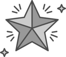 Star Line Filled Greyscale Icon vector