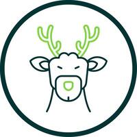 Deer Line Circle Icon vector