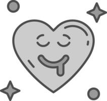 Drooling Line Filled Greyscale Icon vector