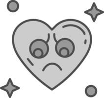 Sad Line Filled Greyscale Icon vector