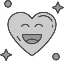 Happy Line Filled Greyscale Icon vector