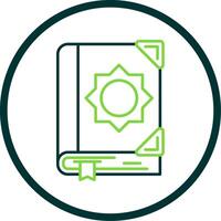 Quran Line Circle Icon vector