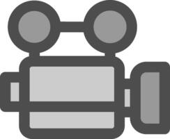 Video Line Filled Greyscale Icon vector