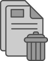 Delete Line Filled Greyscale Icon vector