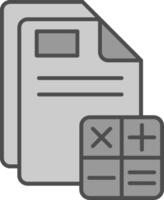 contabilidad línea lleno escala de grises icono vector