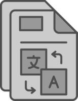 Translate Line Filled Greyscale Icon vector