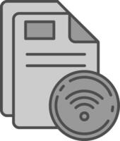 Wifi Line Filled Greyscale Icon vector