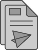 Send Line Filled Greyscale Icon vector