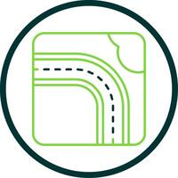 autopista línea circulo icono vector