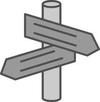 Pointer Line Filled Greyscale Icon vector