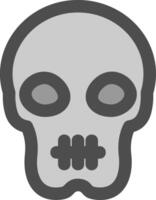 Skull Line Filled Greyscale Icon vector