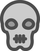 Skull Line Filled Greyscale Icon vector