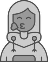 Kiss Line Filled Greyscale Icon vector