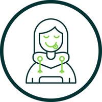 Tongue Line Circle Icon vector