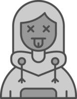 Dead Line Filled Greyscale Icon vector