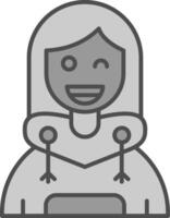 Wink Line Filled Greyscale Icon vector