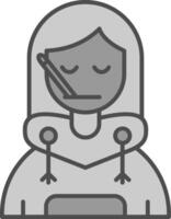 Sick Line Filled Greyscale Icon vector