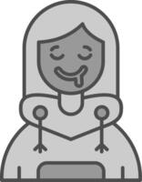 Drooling Line Filled Greyscale Icon vector