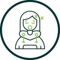 Sleep Line Circle Icon vector