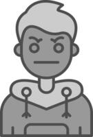 Angry Line Filled Greyscale Icon vector