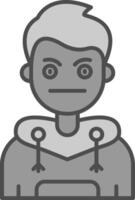 Embarrassed Line Filled Greyscale Icon vector