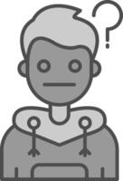 Thinking Line Filled Greyscale Icon vector