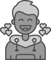 Love Line Filled Greyscale Icon vector