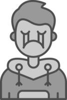 Cry Line Filled Greyscale Icon vector