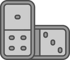 Domino Line Filled Greyscale Icon vector